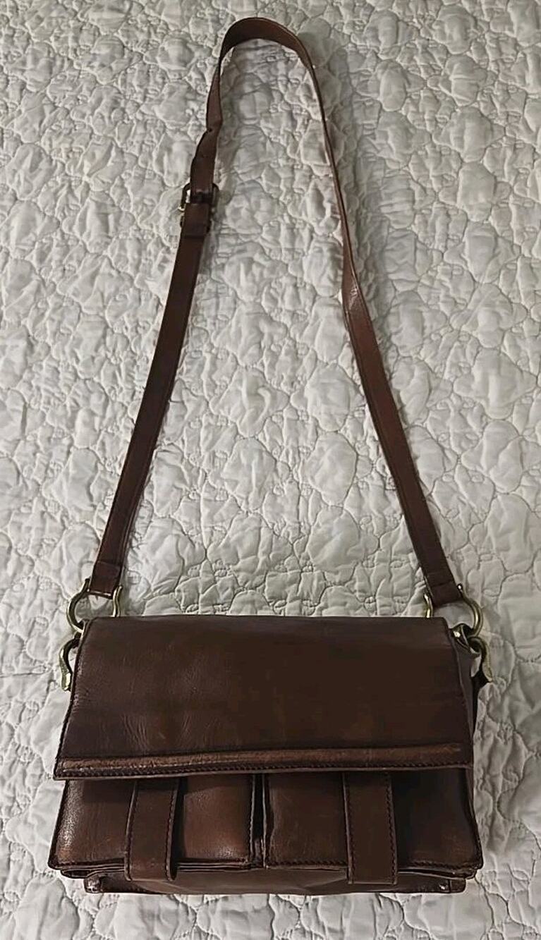 Genesis by Sabina Handbags Genuine Leather Brown Crossbody Bag